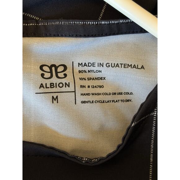 Albion Black Going Places Windowpane Check Cinch Waist Nylon Activewear Dress M - Picture 10 of 10